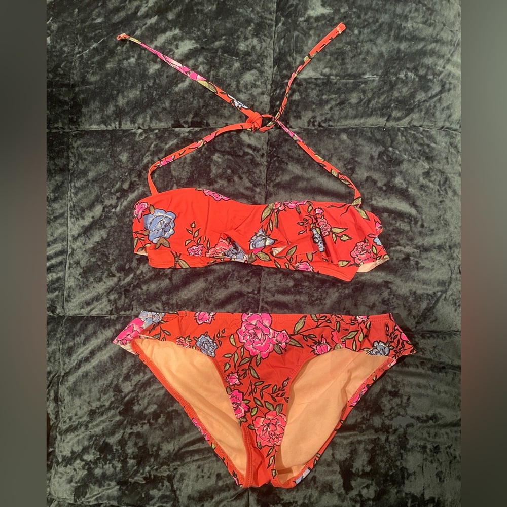 No Boundaries | Floral | Ruffle Top and Hip | Clay | Medium
